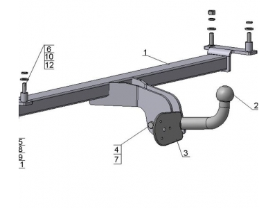Фаркоп Avtos для Chery Tiggo 5 2014-2021