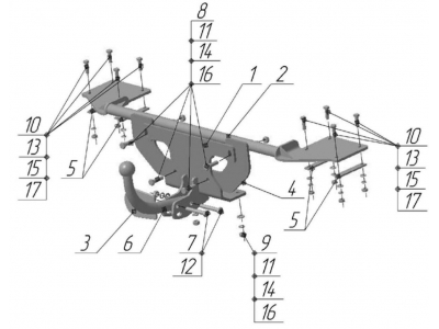 Фаркоп Avtos для Fiat Albea 2002-2012