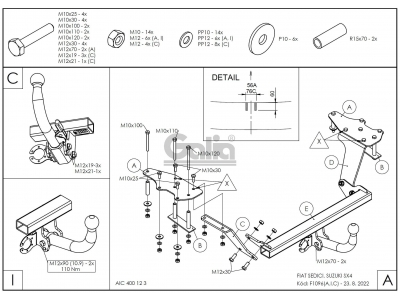 Фаркоп оцинкованный Galia шар A на хетчбек для Suzuki SX4 2006-2014