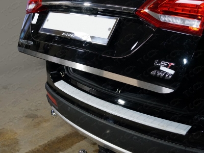 Накладка на заднюю дверь шлифованный лист ТСС для Haval H6 2014-2020