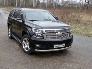 Защита передняя овальная 75х42 мм для Chevrolet Tahoe № CHEVTAH16-10