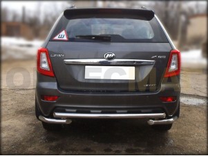 Защита заднего бампера с уголками 53-53 мм для Lifan X-60 № LIFX60 3.1